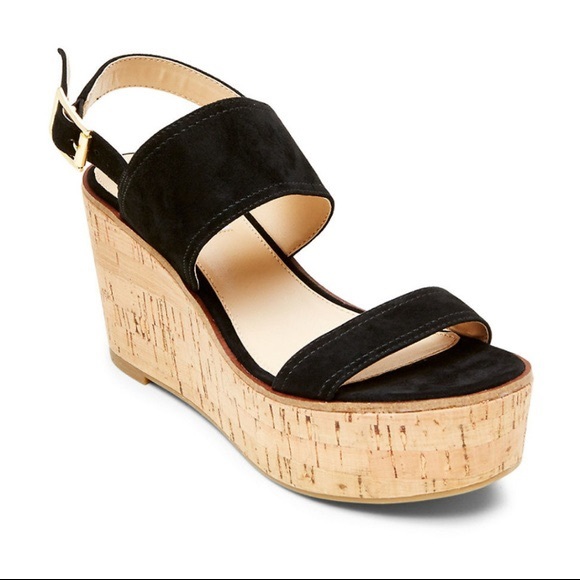 Steve Madden Caitlyn Cork Platform Wedges Sandals - Picture 1 of 3